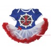 Royal Blue Baby Bodysuit White Red Pettiskirt & Red White Blue Anchor Print JS4513